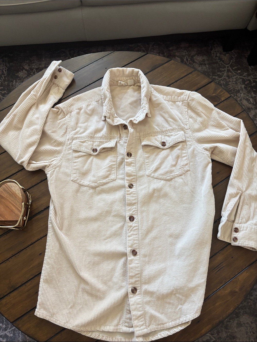 Roxy Cream Corduroy Button-Front Shirt
